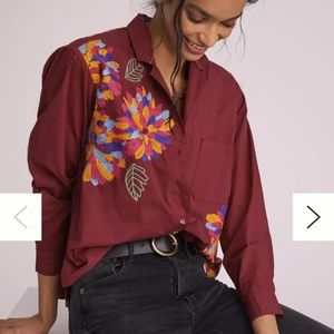 NWOT Anthro embroidered buttondown